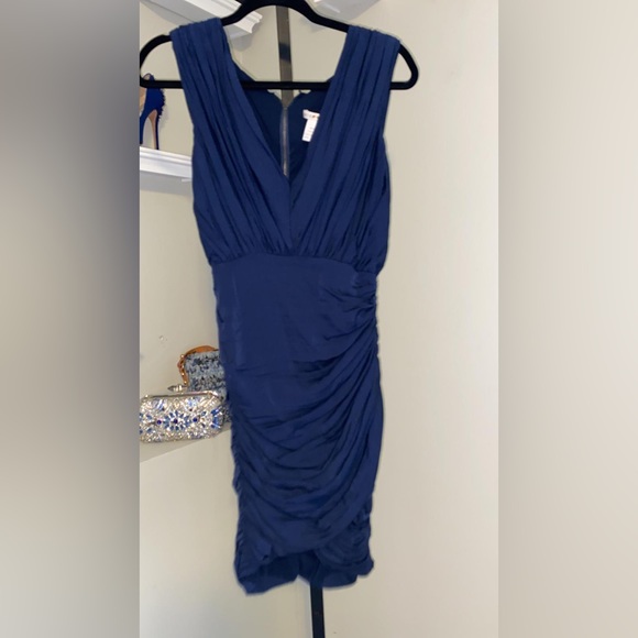 Alice + Olivia Ruffle Blue Midi Dress. - Picture 7 of 7